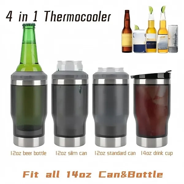 Oz 4 in 1 Stainless Steel Bottle Insulator Can Cooler