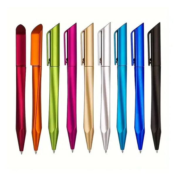 Twisted Triangular Metallic Finish Ballpoint Pen