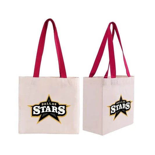 Cotton Colored Handle Tote w/Gusset (9.8'' x 10.2'' x 4.7'')