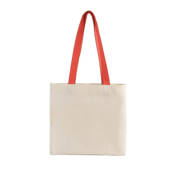 Cotton Colored Handle Tote w/Gusset (9.8'' x 10.2'' x 4.7'')