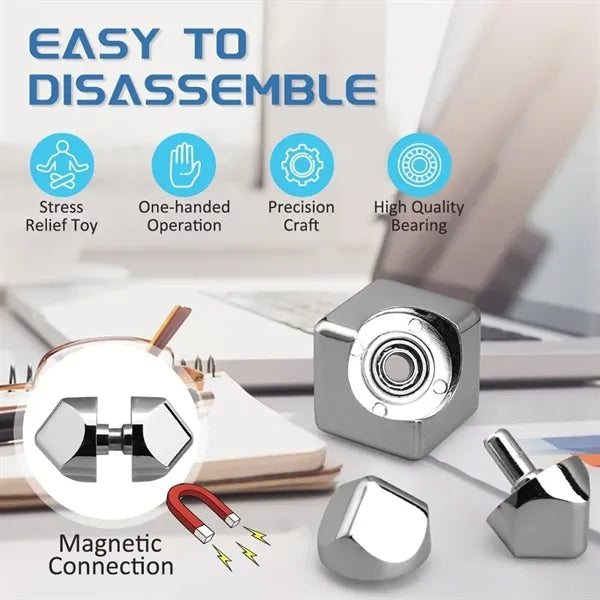 Infinity Cube Fidget Spinner 2-in-1 Metal Desk Toy EDC Tool