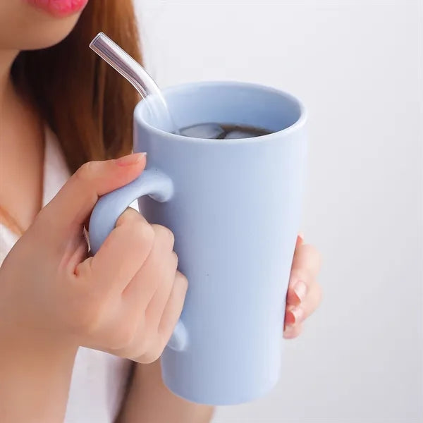16 oz Large Steeper Mug Ceramic Tea Cup with Lid
