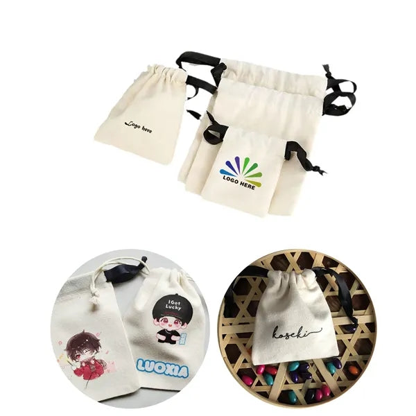 Logo Drawstring Cotton Bag