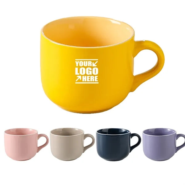 Porcelain Large Oatmeal Mug 20 Ounces Wide Coffee Cup
