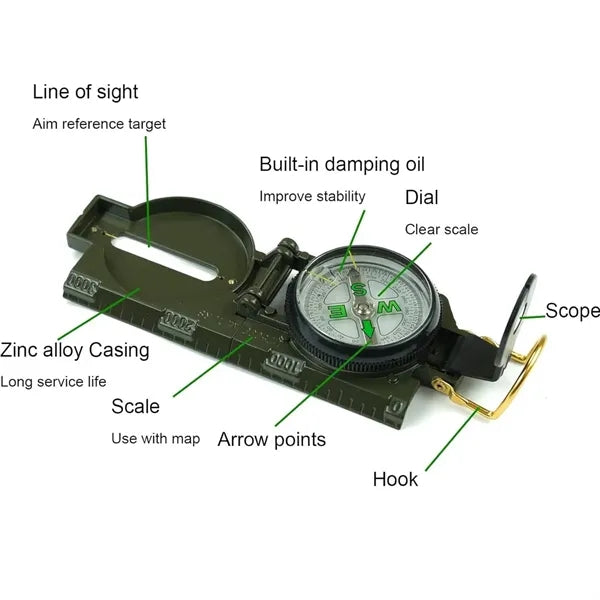 Outdoor Compass for Hunting Camping & Boy Scouts