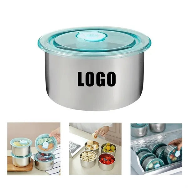 Stainless Steel Round Food Storage Box Container