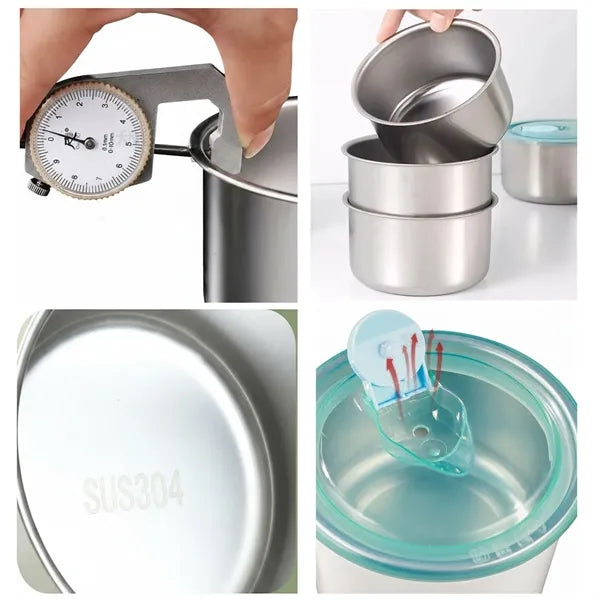 Stainless Steel Round Food Storage Box Container