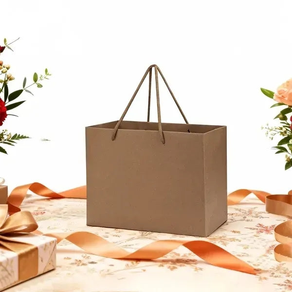 Kraft Paper Euro Shopping Tote Bag With Rope Handle