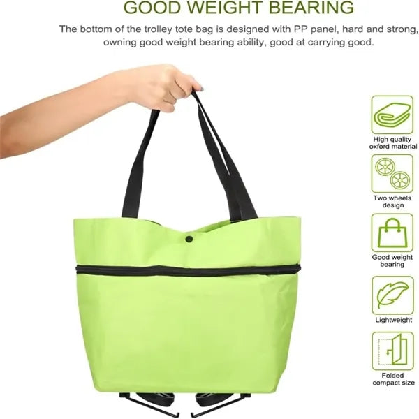 Portable Rolling Tote Shoppings Bags with Wheels
