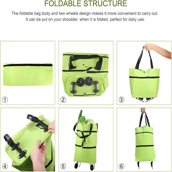 Portable Rolling Tote Shoppings Bags with Wheels