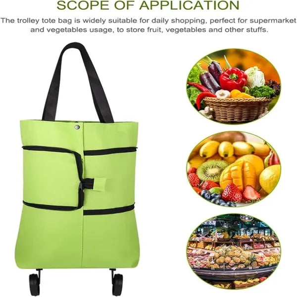 Portable Rolling Tote Shoppings Bags with Wheels