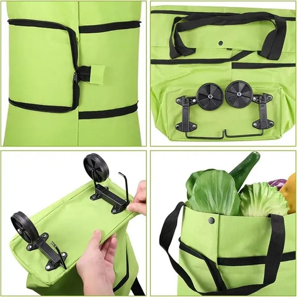 Portable Rolling Tote Shoppings Bags with Wheels