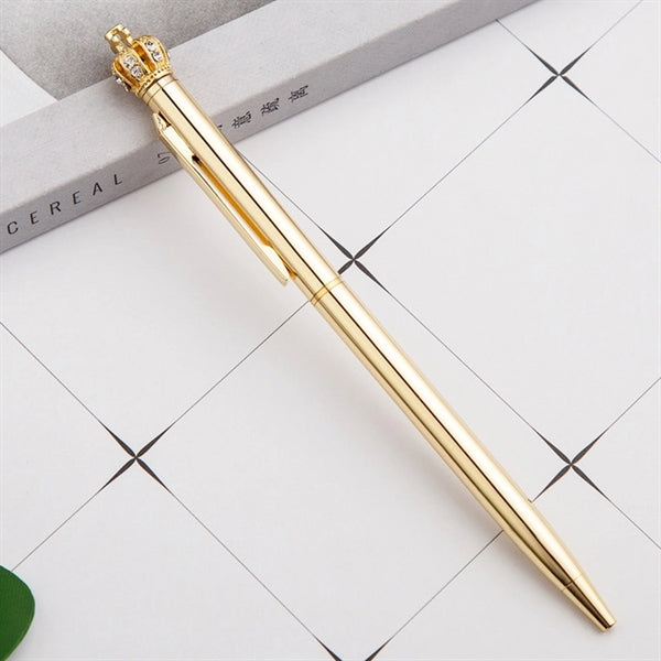 Crystal Crown Metal Twist Pen