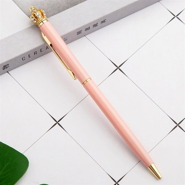 Crystal Crown Metal Twist Pen