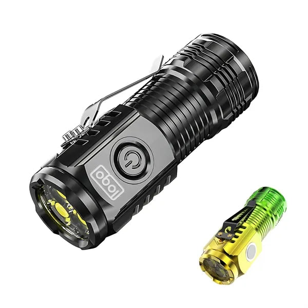 Three-Eyed Rechargeable LED Flashlight - Zoom & Magnetic