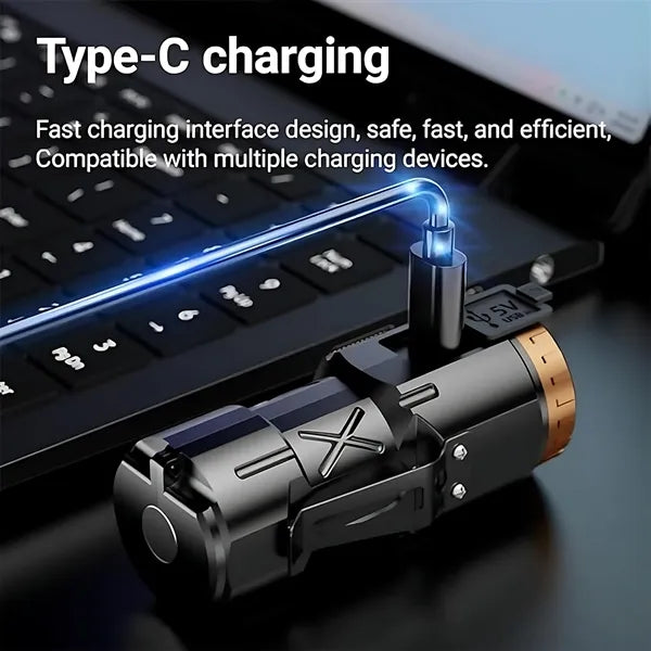 Outdoor Rechargeable Flashlight - Long-Range & Waterproof