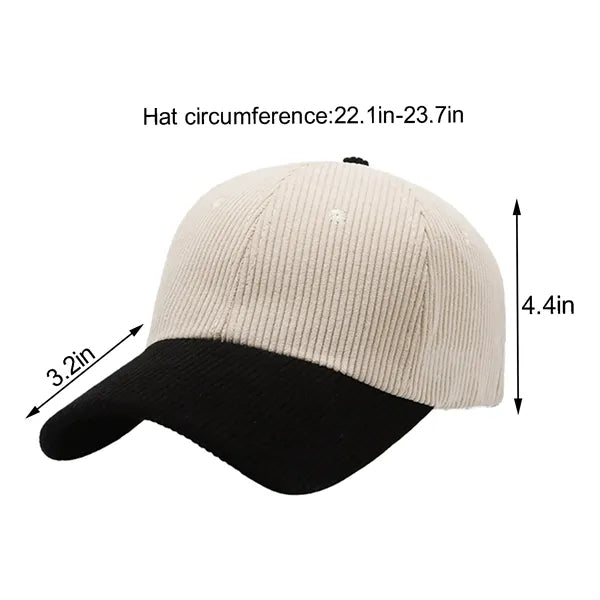 Corduroy Color Block Baseball Cap