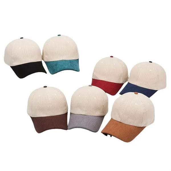 Corduroy Color Block Baseball Cap