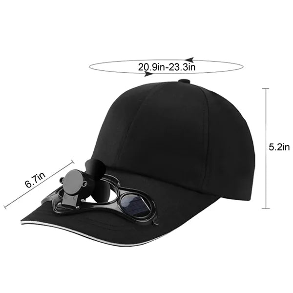 Solar Powered Fan Hat With Cooling Propeller