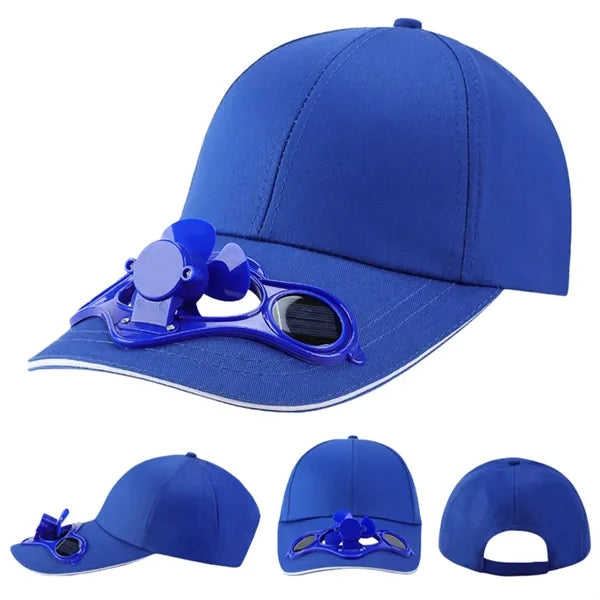 Solar Powered Fan Hat With Cooling Propeller