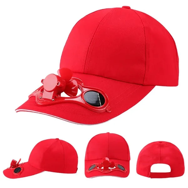 Solar Powered Fan Hat With Cooling Propeller