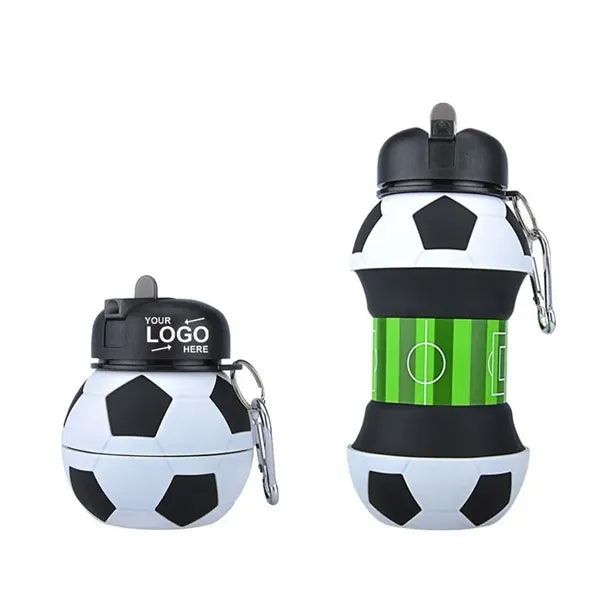 18Oz Soccer-Shaped Collapsible Water Bottle