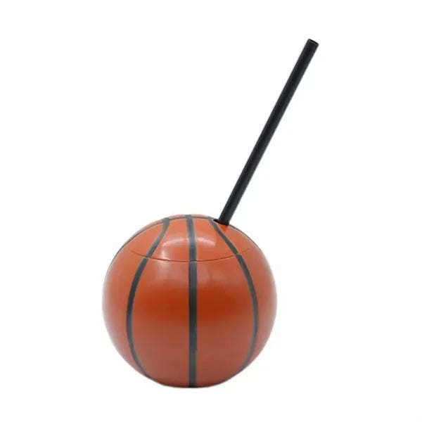 15Oz Soccer Ball Cups With Straws And Lids