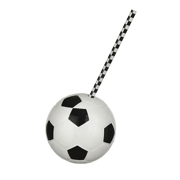 15Oz Soccer Ball Cups With Straws And Lids
