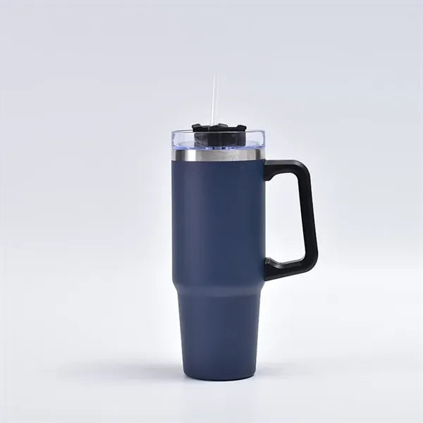 30 oz Insulated Stainless Steel Tumbler With Handle Straw