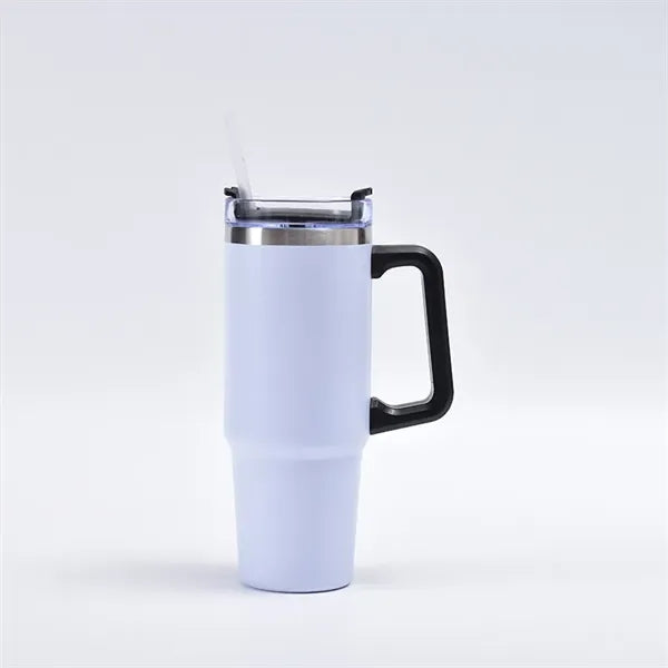 30 oz Insulated Stainless Steel Tumbler With Handle Straw
