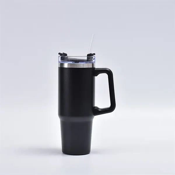 30 oz Insulated Stainless Steel Tumbler With Handle Straw
