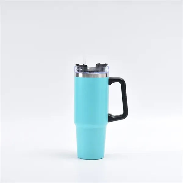 30 oz Insulated Stainless Steel Tumbler With Handle Straw