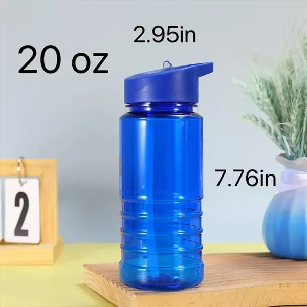 Banded Line Up Bottle with Flip Straw Lid - 20oz