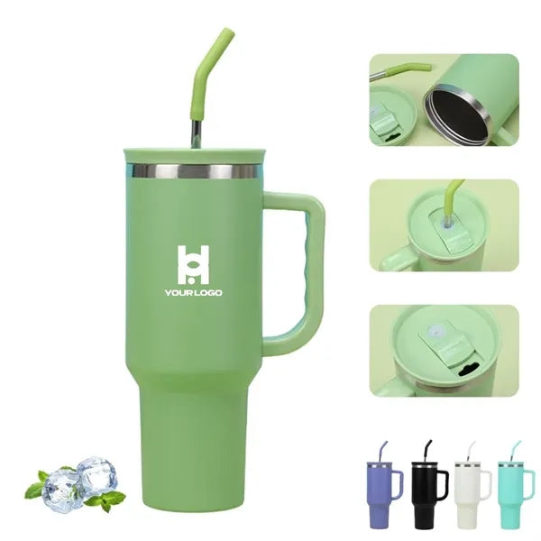 40oz stainless steel insulated travel tumbler with handle