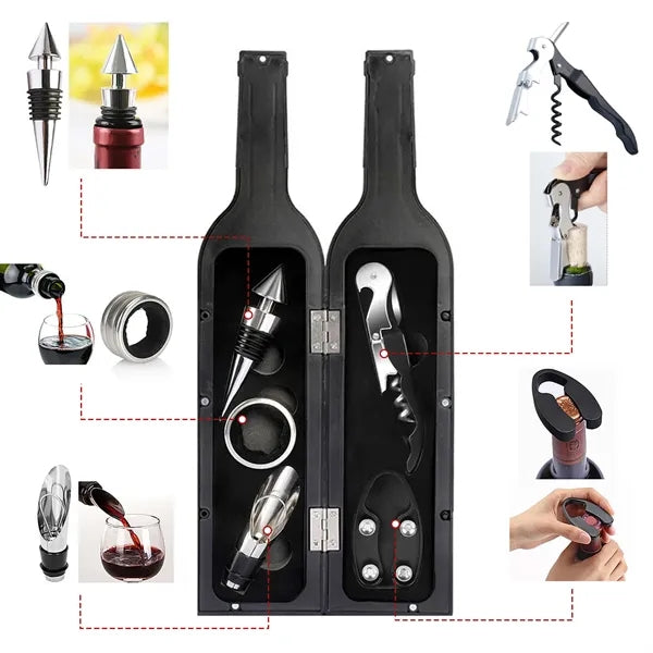 5-Piece Wine Tool Set in Bottle Gift Box
