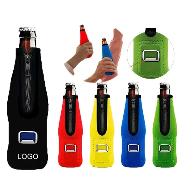 Neoprene Beer Bottle Cooler With Opener