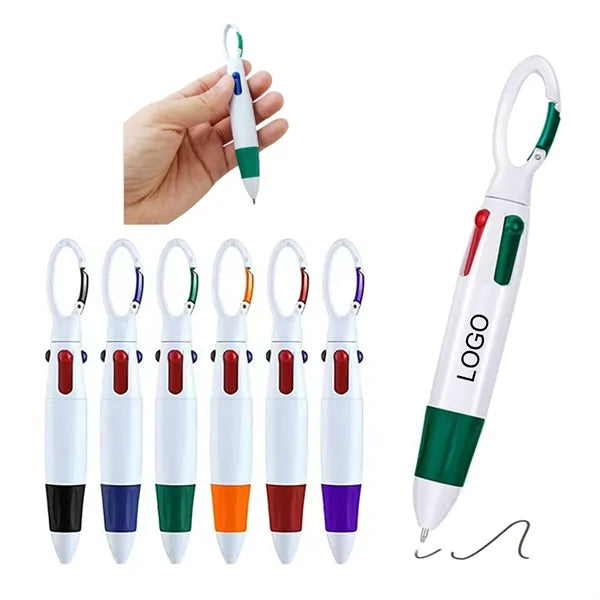 Click Pen with Carabiner Clip