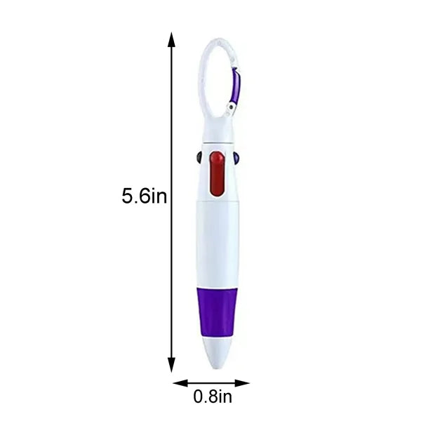 Click Pen with Carabiner Clip