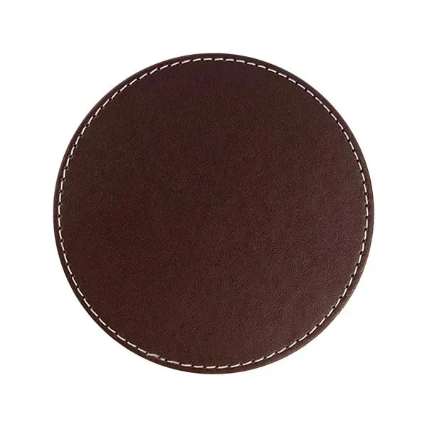 Leather 4 Round Coaster Set