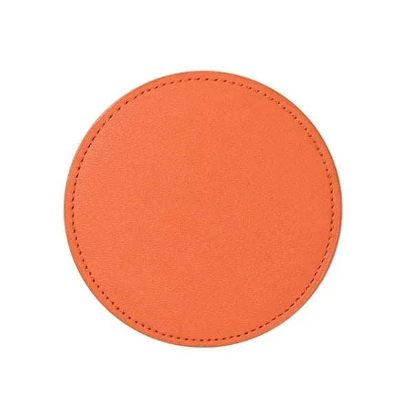 Leather 4 Round Coaster Set