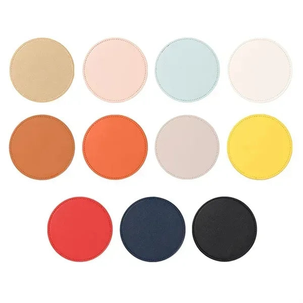 Leather 4 Round Coaster Set