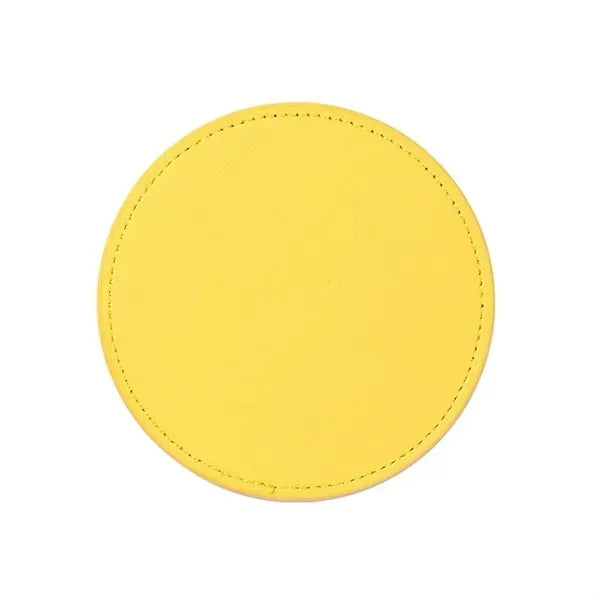 Leather 4 Round Coaster Set