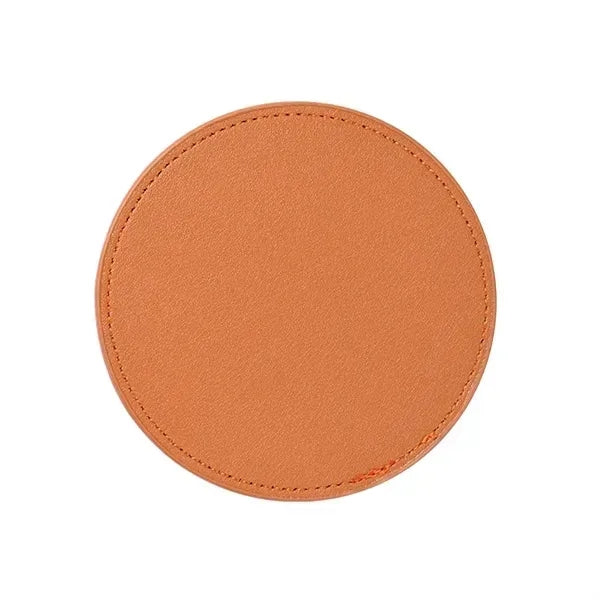 Leather 4 Round Coaster Set