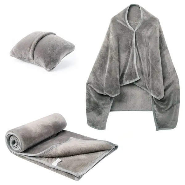 MOQ Shawl Blanket Pillow 2-in-1 with Sleeves