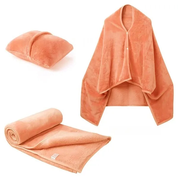 MOQ Shawl Blanket Pillow 2-in-1 with Sleeves