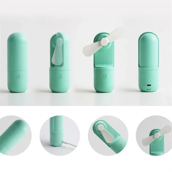 Capsule Design Portable USB Fan with Handheld & Desktop Use