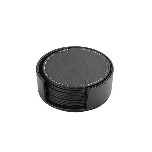 Round Leather Coaster Set