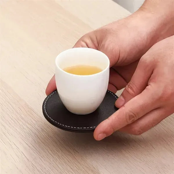 Round Leather Coaster Set