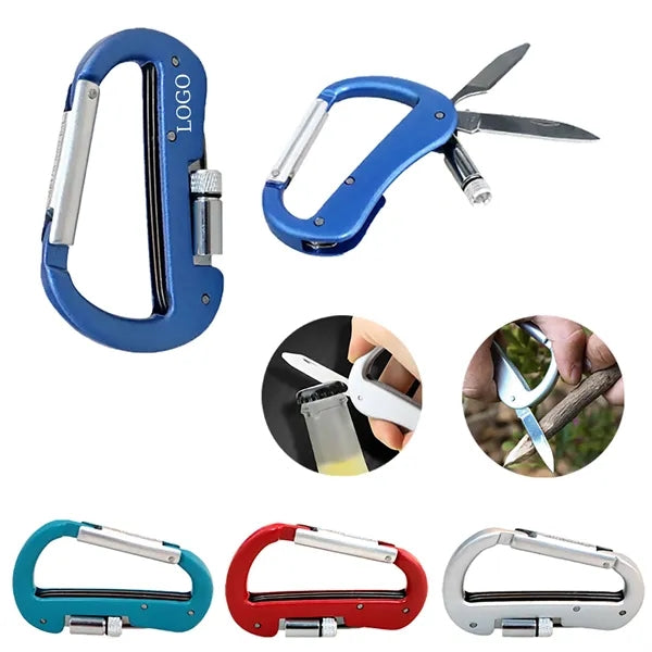 Carabiner Multi-Tool With Folding Knife