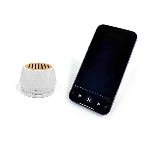 MOQ Straw Bamboo Wood Wireless Magnetic Mount Speaker
